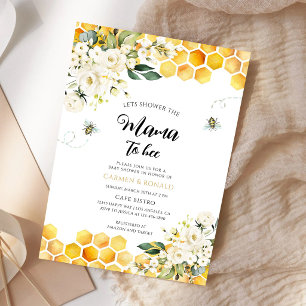 Florales Bienenstock-Baby-Taufparty Einladung