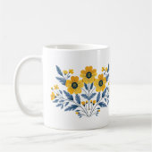 Florales Blau- und Gelb-Sträußchen Kaffeetasse (Links)