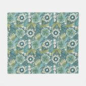 Florales Boho-Botanikmuster Fleecedecke (Vorderseite (Horizontal))