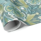 Florales Boho-Botanikmuster Geschenkpapier (Rolleneckpunkt)