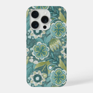 Florales Boho-Botanikmuster iPhone 15 Pro Hülle