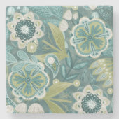 Florales Boho-Botanikmuster Steinuntersetzer (Vorderseite)