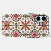 Florales Boho-Muster in Rot, Pink & Türkis Case-Mate iPhone Hülle (Rückseite (Horizontal))