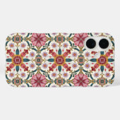Florales Boho-Muster in Rot, Pink & Türkis Case-Mate iPhone Hülle (Rückseite (Horizontal))
