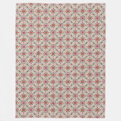 Florales Boho-Muster in Rot, Pink & Türkis Fleecedecke (Vorderseite)