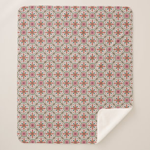 Florales Boho-Muster in Rot, Pink und Türkis Sherpadecke