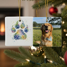 Florales Boho-Rosa-Rosen-Hundemutter-Haustierliebh Keramikornament