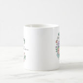 Florales botanisches Monogramm | Benutzerdefiniert Kaffeetasse (Mittel)