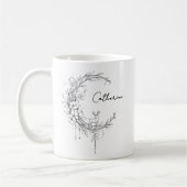 Florales botanisches Monogramm | Benutzerdefiniert Kaffeetasse (Links)