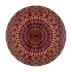 Florales braunes Mandala-Design Schneidebrett