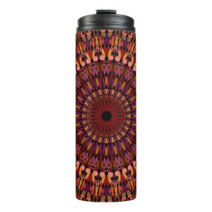 Florales braunes Mandala-Design Thermosbecher