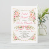 Florales Braut-Brunch Einladung (Stehend Vorderseite)