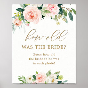 Florales Brautparty-Spiel Wie Alt War Die Braut Poster