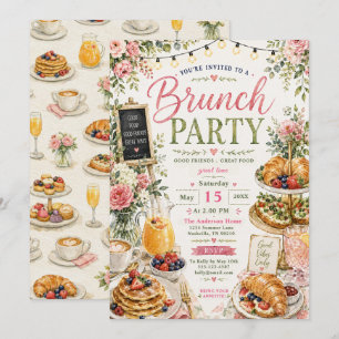Florales Brunch-Treffen Einladung