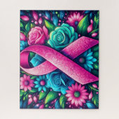 Florales Brustkrebsband Puzzle (Vertikal)