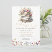 Florales Buch Brautparty Einladung (Stehend Vorderseite)