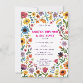 Florales bunte Oster-BRUNCH & JAGD Einladung