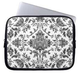 Florales Chinoiserie Schwarz-Weiß-Aquarell Laptopschutzhülle