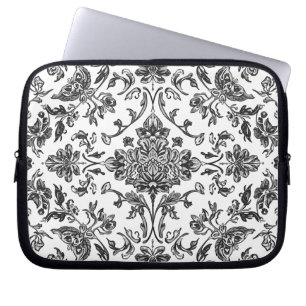 Florales Chinoiserie Schwarz-Weiß-Aquarell Laptopschutzhülle