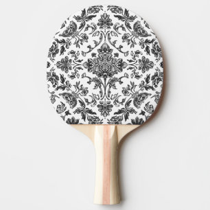 Florales Chinoiserie Schwarz-Weiß-Aquarell Tischtennis Schläger