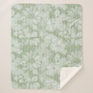 Florales Daisy samtiges Limettengrün Sherpadecke