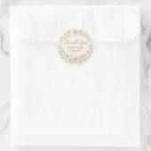 Florales Dankeschön-Label Runder Aufkleber (Tasche)