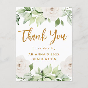 Florales Dankeschön-Skript für den Abschluss in We Postkarte