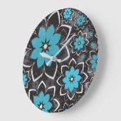 Florales Design 14 Große Wanduhr (Winkel)