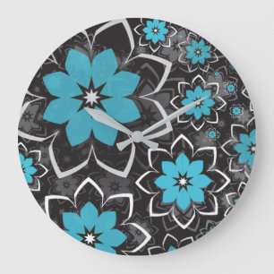 Florales Design 14 Große Wanduhr