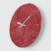Florales Design 30 Große Wanduhr (Winkel)