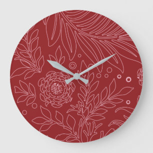Florales Design 30 Große Wanduhr