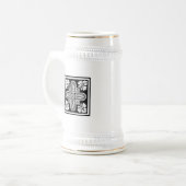 Florales Design Bierglas (Vorderseite Links)