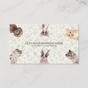 Florales Design Haustierkatzen Hunde Visitenkarte