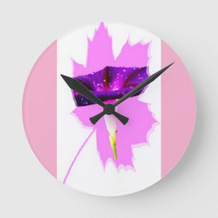 Florales Design  Runde Wanduhr