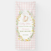 Florales Dummes-Gänschen-Mädchen-Baby-Shower Banner (Vertikal)