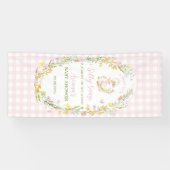 Florales Dummes-Gänschen-Mädchen-Baby-Shower Banner (Horizontal)