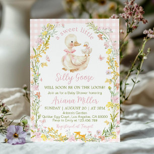 Florales Dummes-Gänschen-Mädchen-Baby-Shower Einladung