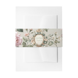 Florales Einladungs-Baucheinband-Wrap Einladungsbanderole