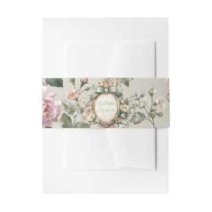 Florales Einladungs-Baucheinband-Wrap Einladungsbanderole