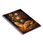 Florales Elote Stilleben | Monogramm Notizblock (Rechte Seite)