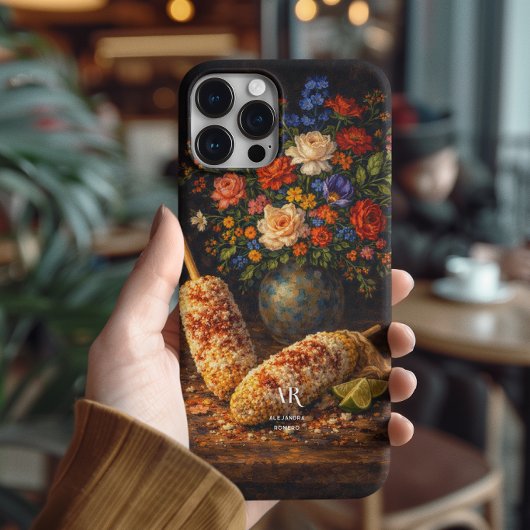 Florales Elote-Stillleben | Monogramm Case-Mate iPhone Hülle