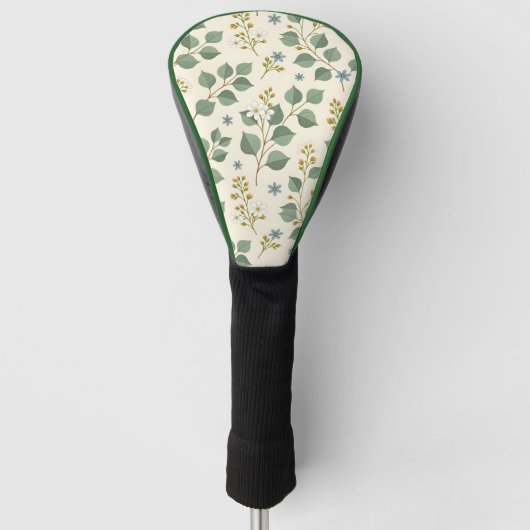 Florales Eukalyptus-Nahtlosmuster Golf Headcover (Vorderseite)
