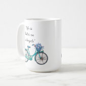 Florales Fahrrad-Wasserfarben-Design Boho Chic Kaf Kaffeetasse (Vorderseite Links)
