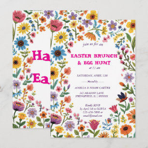 Florales farbenfrohes Oster-BRUNCH & -VERSTECKEN Einladung