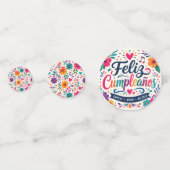 Florales Feliz Cumpleaños Fiesta Spanischer Geburt Konfetti (Rückseiten)
