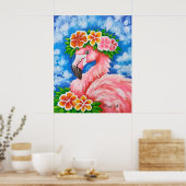Florales Flamingo Poster (Küche)