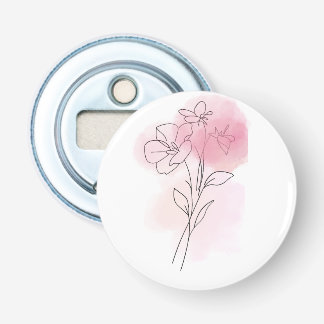 Florales Flüstern – Minimalistische Linienkunst-Ta Flaschenöffner