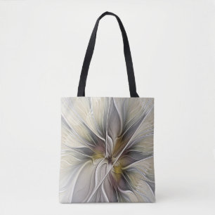 Florales Fraktal, Fantasie-Blume mit Erdtönen Tasche