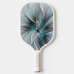 Florales Fraktal Modernes Abstractes Blumen Blau G Pickleball Schläger