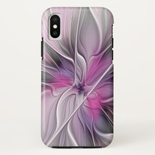 Florales Fraktal Modernes Abstractes Blumen Pink G iPhone X Hülle